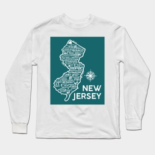 New Jersey Map Long Sleeve T-Shirt